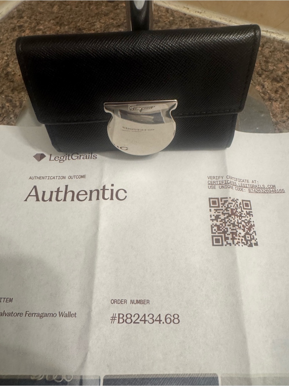 Salvatore Ferragamo Black Leather Key & Card Holder with COA NWOT